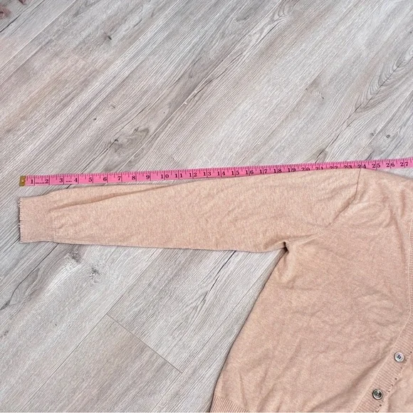 Minnie Rose Cotton Cashmere Frayed Cream Cardigan Sweater - Picture 5 of 8